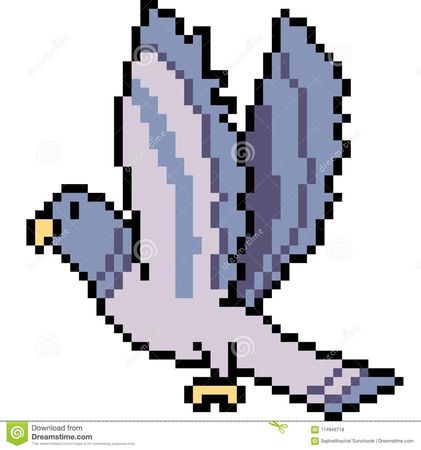 Vector pixel art bird stock vector. Illustration of cartoon - 114948718