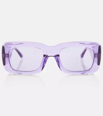 X Linda Farrow Marfa Rectangular Sunglasses in Purple - The Attico | Mytheresa