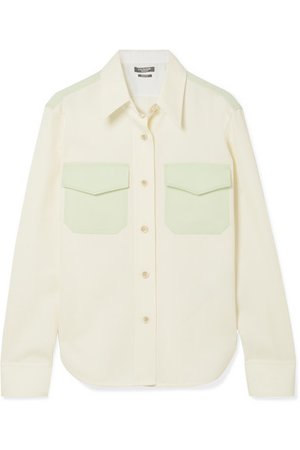 CALVIN KLEIN 205W39NYC | Two-tone cotton-twill shirt | NET-A-PORTER.COM