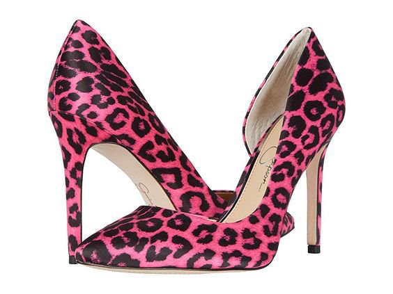 jessica simpson pink leopard pumps heels