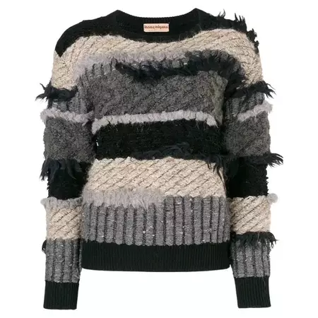1980s Issey Miyake frayed striped jumper For Sale at 1stDibs