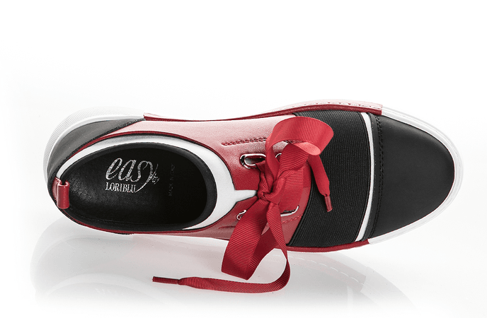 6540 Loriblu Sneaker / Black - Red | Italian Designer Shoes | Rina's Store