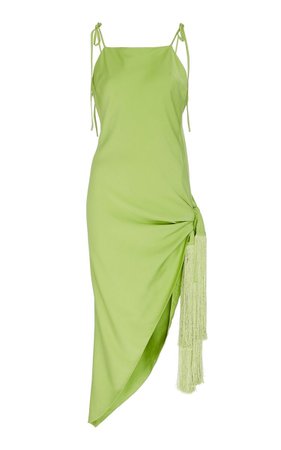green long dress with straps