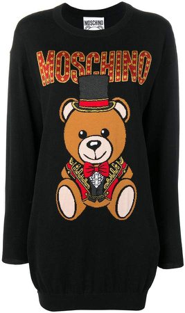 teddy bear logo sweater dress