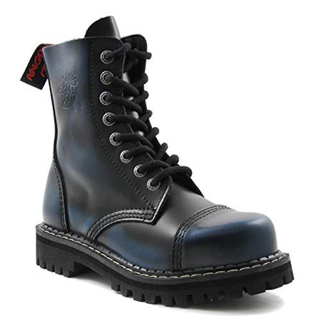 angry itch blue black combat boots