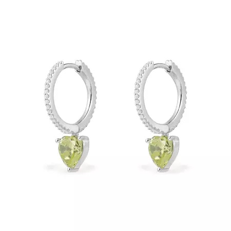 Huggie Earrings with Green heart | APM Monaco