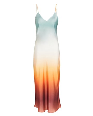 Fe Noel Bella Ombré Satin Midi Slip Dress | INTERMIX®