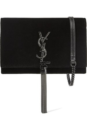 Saint Laurent | Monogramme Kate medium velvet shoulder bag | NET-A-PORTER.COM