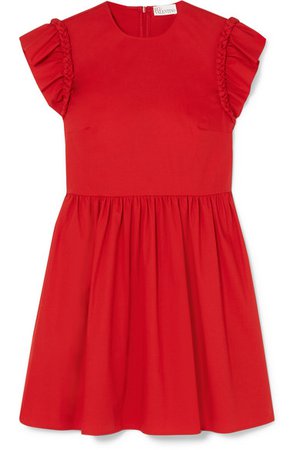 REDValentino | Braided cotton-blend poplin mini dress | NET-A-PORTER.COM