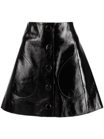 Khaite Sam Leather Black Mini Skirt - Farfetch