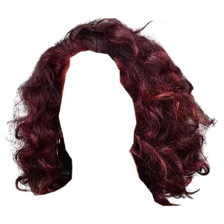 dark red curly hair