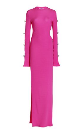 Crystal Bow Adorned Knit Maxi Dress By Mach & Mach | Moda Operandi