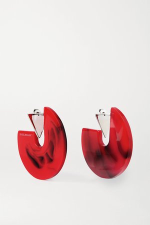 Red Silver-tone and enamel hoop earrings | Isabel Marant | NET-A-PORTER