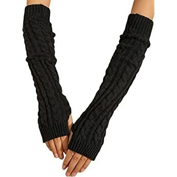 Brook + Bay Knit Arm Warmers for Women - Winter Fingerless Arm Warmers & Wrist Warmer w/ Thumbhole - Long Fingerless Gloves at Amazon Women’s Clothing store