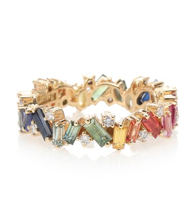 Rainbow Frenzy 18Kt Gold, Diamond And Sapphire Ring - Suzanne Kalan | mytheresa.com