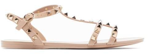 Rockstud Caged Pvc Sandals - Womens - Nude