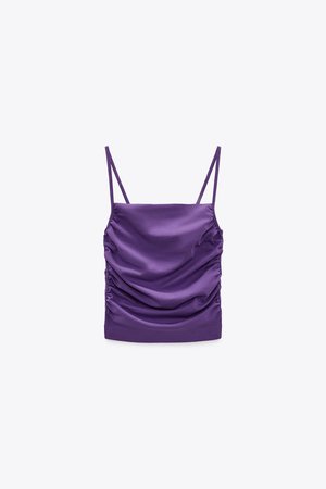 TOP WITH RUCHED STRAPS - Purple | ZARA United States