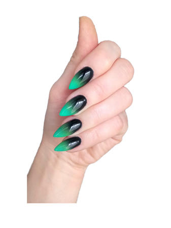 green black ombré manicure nails