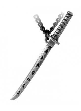 Bushido Samarai Katana Sword Pewter Necklace - Sword Jewelry