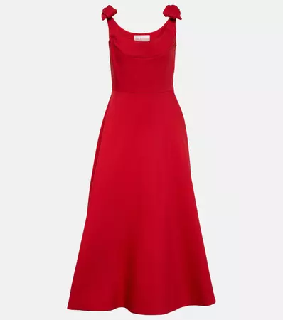 Crepe Couture Midi Dress in Red - Valentino | Mytheresa