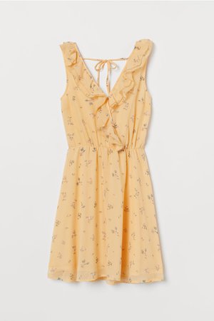 Wrap Dress - Light yellow/floral - | H&M US