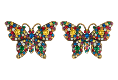 Crystal studded butterfly earrings - Gucci For Women 503919J1D508518