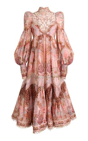 Kaleidoscope Swirl Linen-Silk Midi Dress By Zimmermann | Moda Operandi