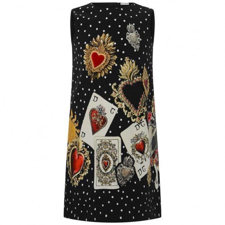Dolce & Gabbana Girls Black Card Game Dress