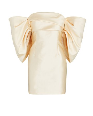 Solace London Elina Off-The-Shoulder Duchesse Satin Mini Dress | INTERMIX®