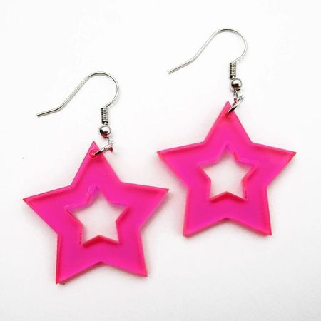 pink star earring