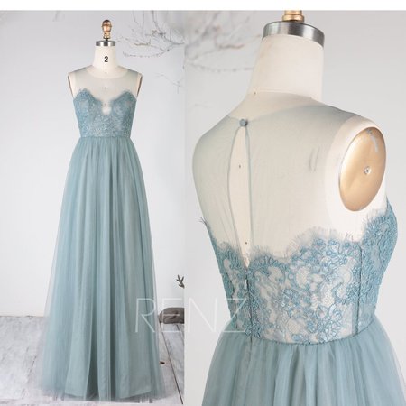 sea foam blue bridesmaid dress