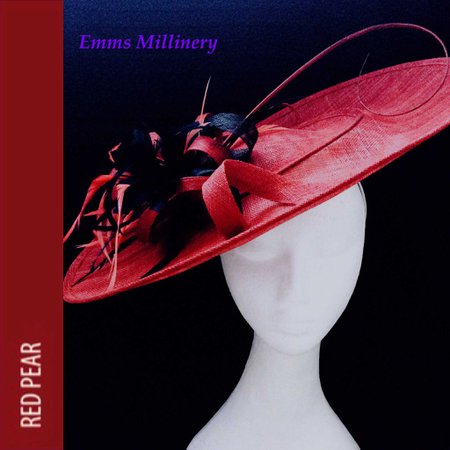Red Pear Fascinator by Emms Millinery