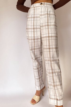 New York Afternoon White Plaid Pants – 12th Tribe