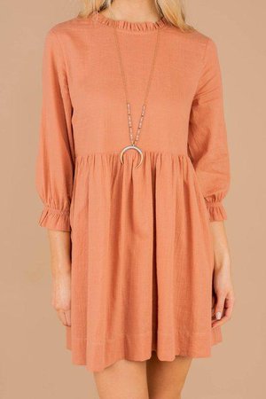 Sweet Light Ginger Orange Ruffled Dress - Spring Dress – The Mint Julep Boutique