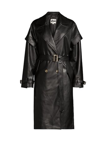 Shop Apparis Natalia Leather-Look Trench Coat | Saks Fifth Avenue