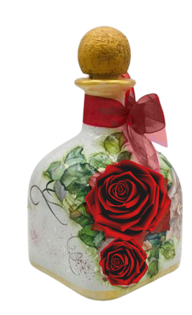 red rose perfume bottle