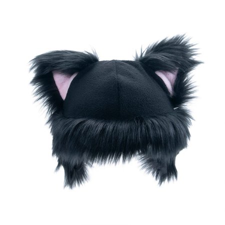Pawstar Furry Aviator Cat Ears Hat Warm N Mew Black Warm | Etsy