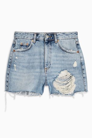 Bleach Ripped Mom Shorts | Topshop blue