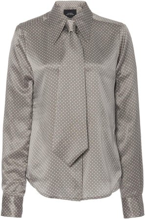 Marc Jacobs Polka-Dot Silk-Cotton Button-Front Shirt Size: 0