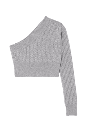 GAUGE81 Welling cropped one-sleeve cable-knit cashmere sweater