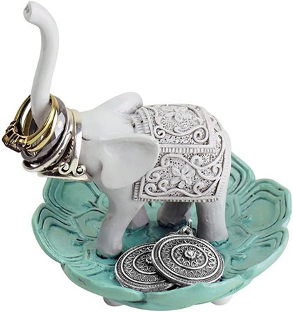 Amazon.com: Evelots Ring Holder-Good Luck Elephant-Jewelry Bowl/Stand-Earring/Necklaces : Clothing, Shoes & Jewelry