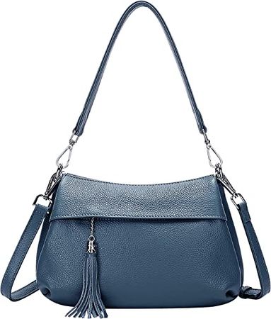 Amazon.com: Over Earth Genuine Leather Handbags for Women Crossbody Bag Ladies Shoulder Hobo Purse Small(O111-2E Indigo Blue) : Clothing, Shoes & Jewelry