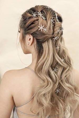 Crystal Star Hair Pins I Crystal Floral Hair Pins I Rhystones | Etsy