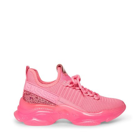 MAXIMA Hot Pink Sneakers | Women's Hot Pink Sneakers with Rhinestones – Steve Madden