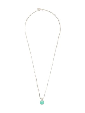 Nialaya Jewelry square turquoise pendant chain necklace - FARFETCH