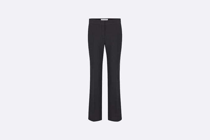 Straight-Cut Pants Black Wool and Silk | DIOR