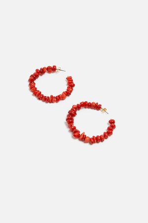 CORAL HOOP EARRINGS-View All-ACCESSORIES-WOMAN | ZARA United States