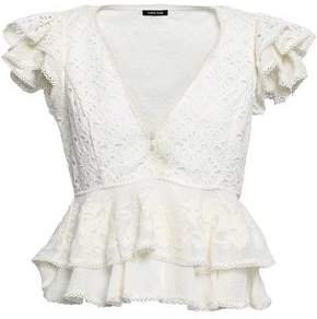 Ruffled Broderie Anglaise Cotton Top