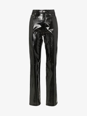 Helmut Lang Straight Leg Patent Leather Trousers