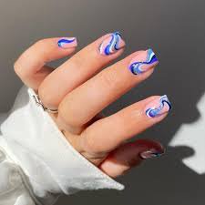 light blue and dark blue nails - Google Search